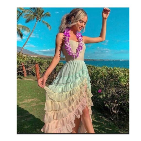 Rococo Sand Ciel Rainbow Ruffle Dress. - Picture 2 of 10